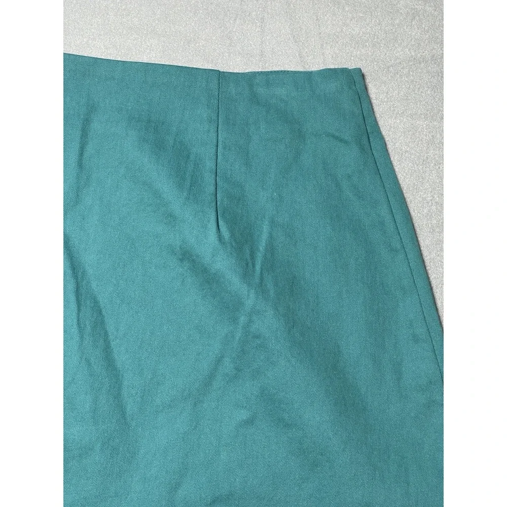 Women's Skirt MED‎ Embroidered Boho Teal Green Stretch Side Zip Colorful Western - Picture 10 of 16